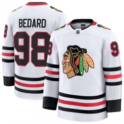 Connor Bedard Chicago Blackhawks Away Premium Jersey - White Connor Bedard Chicago Blackhawks Away Premium Jersey - White