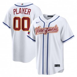 Venezuela Baseball Nike 2026 World Baseball Classic Stadium Custom Jersey - White Venezuela Baseball Nike 2026 World Baseball Classic Stadium Custom Jersey - White