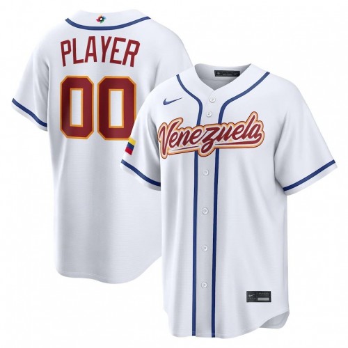 Venezuela Baseball Nike 2026 World Baseball Classic Stadium Custom Jersey - White Venezuela Baseball Nike 2026 World Baseball Classic Stadium Custom Jersey - White