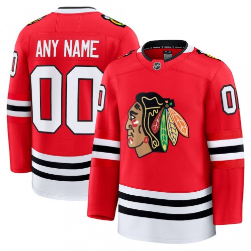Chicago Blackhawks Home Premium Custom Jersey - Red Chicago Blackhawks Home Premium Custom Jersey - Red