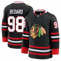 Connor Bedard Chicago Blackhawks Black Alternate Premium Jersey Connor Bedard Chicago Blackhawks Black Alternate Premium Jersey