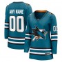 Women's San Jose Sharks Teal Home Breakaway Custom Jersey Women's San Jose Sharks Teal Home Breakaway Custom Jersey