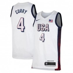 Unisex Nike Stephen Curry White USA Basketball 2024 Swingman Player Jersey