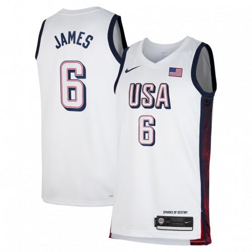 Unisex Nike LeBron James White USA Basketball 2024 Swingman Player Jersey