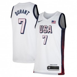 Unisex Nike Kevin Durant White USA Basketball 2024 Swingman Player Jersey
