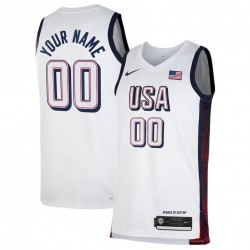Unisex Nike White USA Basketball 2024 Swingman Custom Jersey
