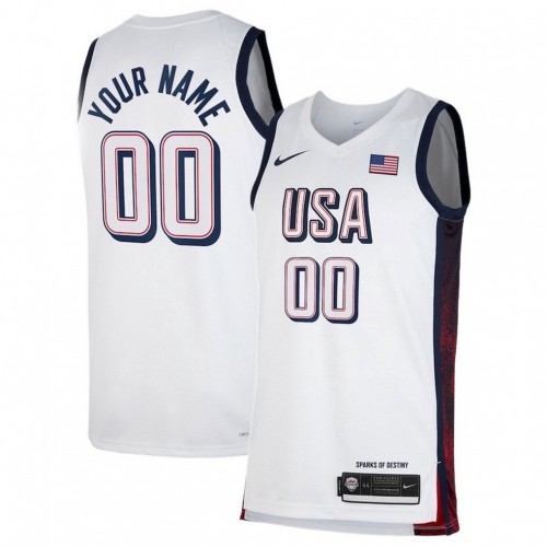 Unisex Nike White USA Basketball 2024 Swingman Custom Jersey