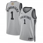 Victor Wembanyama San Antonio Spurs Jordan Brand Silver Unisex 2026 NBA Finals Patch Swingman Jersey - Statement Edition