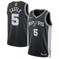 Stephon Castle San Antonio Spurs Nike Black Unisex 2026 NBA Finals Patch Swingman Player Jersey - Icon Edition
