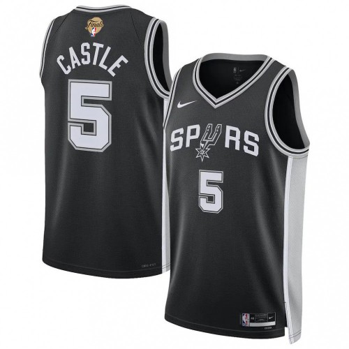Stephon Castle San Antonio Spurs Nike Black Unisex 2026 NBA Finals Patch Swingman Player Jersey - Icon Edition