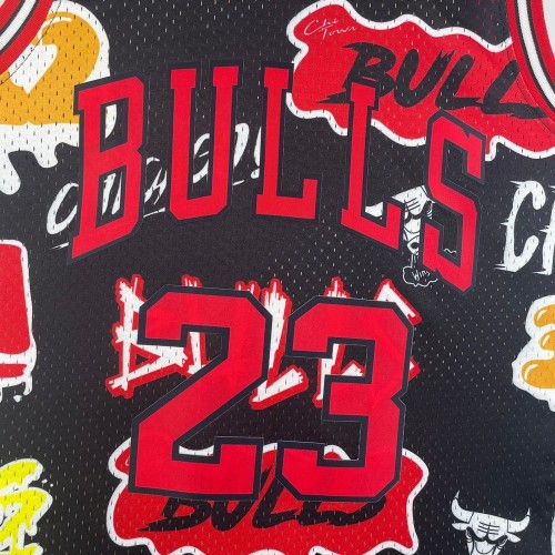 Chicago Bulls Michael Jordan #23 Throwback Street Graffiti 1997-98 Hardwood Classics Jersey