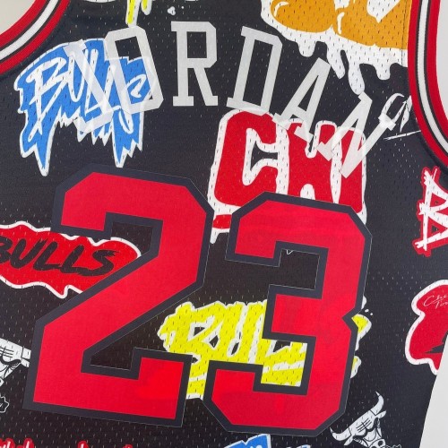 Chicago Bulls Michael Jordan #23 Throwback Street Graffiti 1997-98 Hardwood Classics Jersey