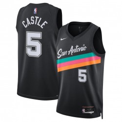 Stephon Castle San Antonio Spurs Nike Unisex 2025/26 Swingman Jersey - Black - City Edition