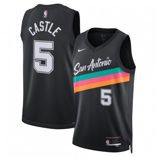 Stephon Castle San Antonio Spurs Nike Unisex 2025/26 Swingman Jersey - Black - City Edition Stephon Castle San Antonio Spurs Nike Unisex 2025/26 Swingman Jersey - Black - City Edition
