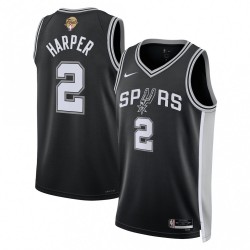 Dylan Harper San Antonio Spurs Nike Black Unisex 2026 NBA Finals Patch Swingman Player Jersey - Icon Edition