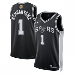 Victor Wembanyama San Antonio Spurs Nike Black Unisex 2026 NBA Finals Patch Swingman Player Jersey - Icon Edition
