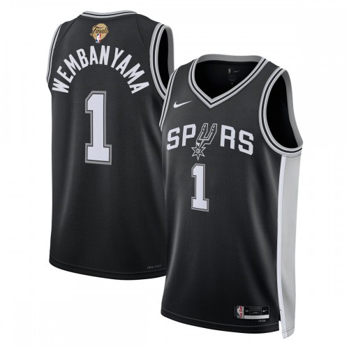 Victor Wembanyama San Antonio Spurs Nike Black Unisex 2026 NBA Finals Patch Swingman Player Jersey - Icon Edition