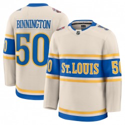 Jordan Binnington St. Louis Blues 2025 NHL Winter Classic Premium Player Jersey - Cream