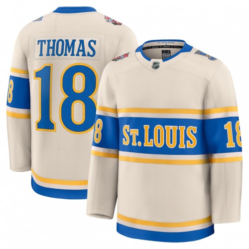 Robert Thomas St. Louis Blues 2025 NHL Winter Classic Premium Player Jersey - Cream